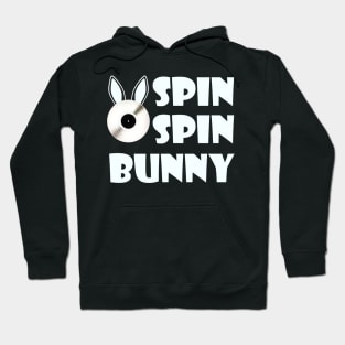 SpinSpinBunny Main Square Logo - Super Light Blue Lettering Hoodie